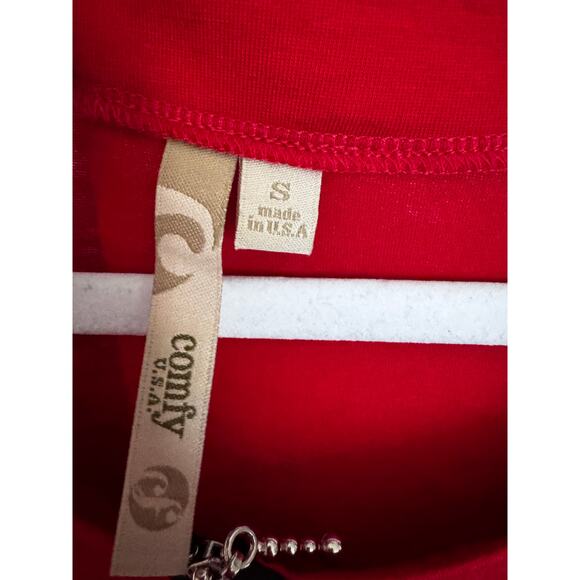 Comfy USA Women’s Tunic-Length Blouse Zipper Red Size Small - Picture 4 of 9